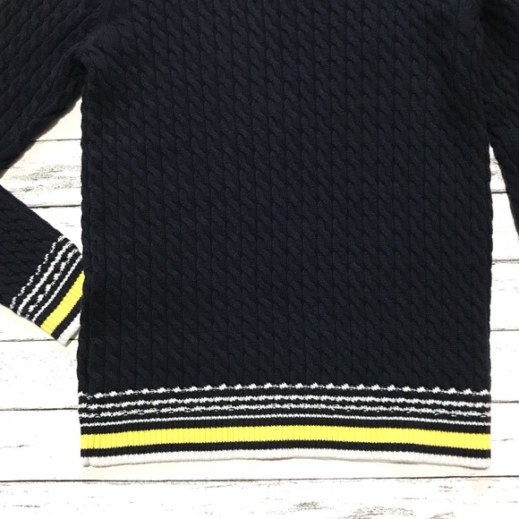 Tommy Hilfiger Button Shoulder Cable Knit Crewneck Sweater - Picture 12 of 16